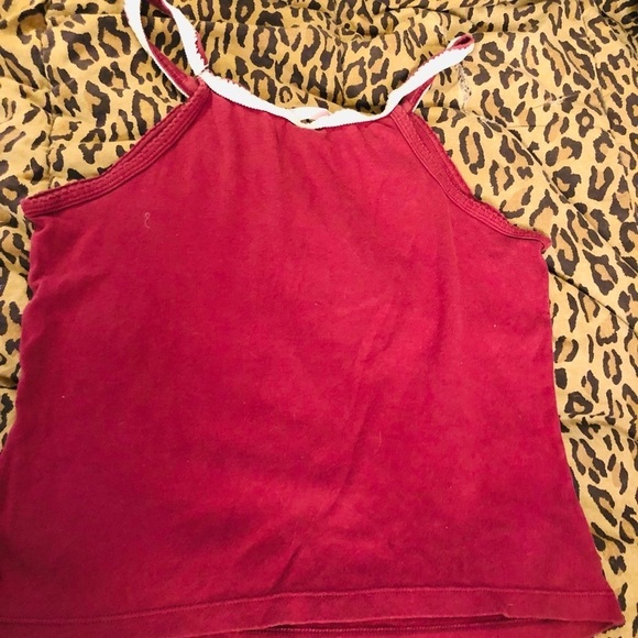 Victoria Secret Size large maroon tank with ivory sequined trim NWOT - Picture 4 of 9